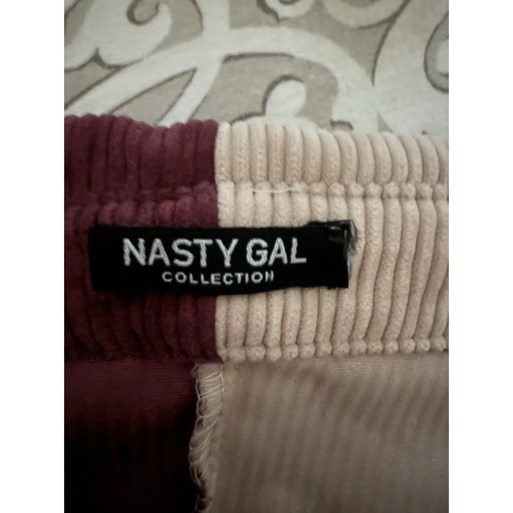 Nasty Gal Colorblock Corduroy Long Sleeve Shirt Dress Sz 18 Indie Sleaze - Picture 7 of 8